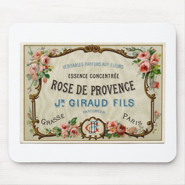Vintage French Label Mouse Pad (Front)
