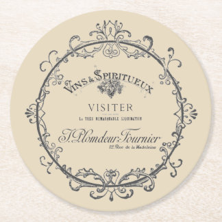 Vintage French Label Paper Coasters
