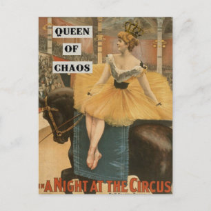 Vintage french lady circus photo postcard