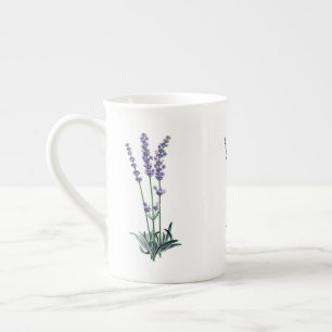 Vintage French Lavender Flower Purple Blossom Bone China Mug