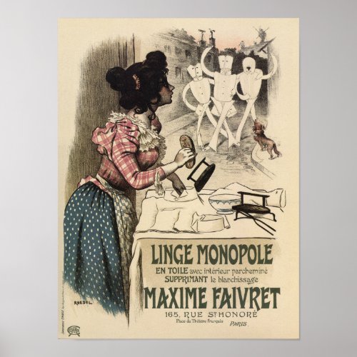 Vintage French linen advertising Poster