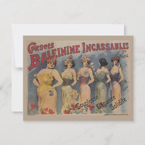 Vintage French Lingerie Wedding Shower Invitations