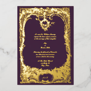 Vintage French Louis XV Rococo Wedding Foil Invitation