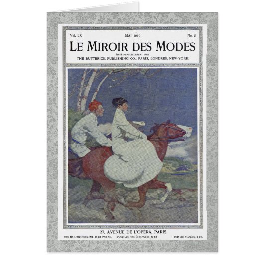 Vintage French Magazine Cover with Horse Riding (Front)