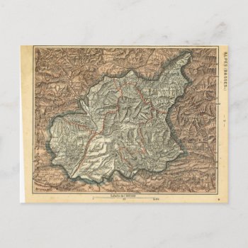Vintage French Map  Alpes Basse Postcard by windsorarts at Zazzle
