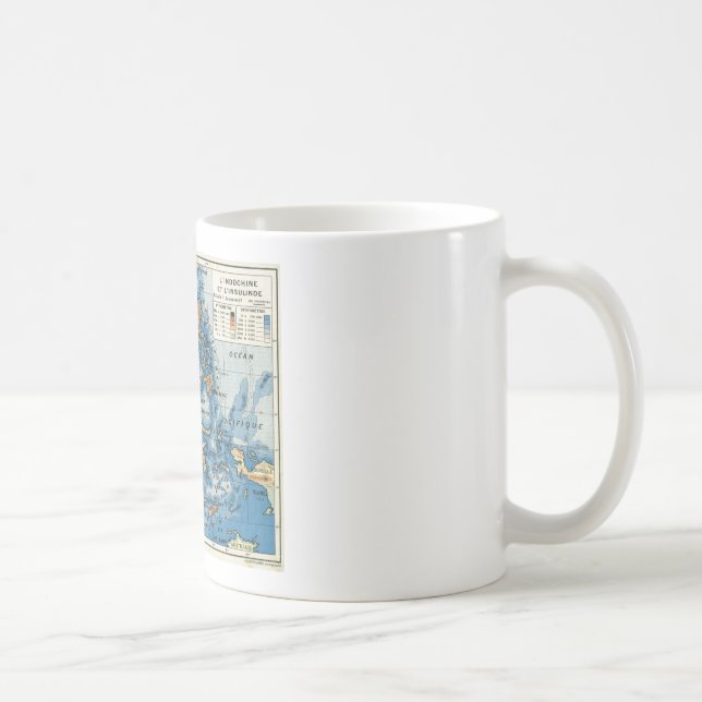 Vintage French map of Indonesia Coffee Mug (Right)