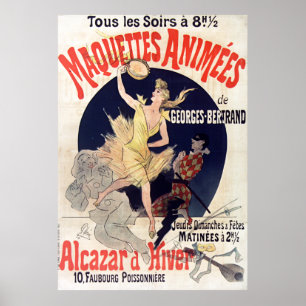 Vintage French Maquettes Animees Alcazar d'Hiver Poster