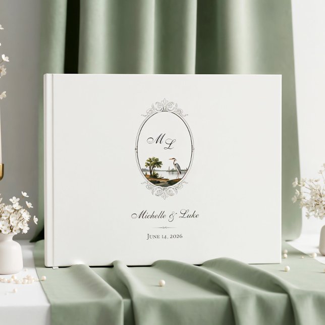 Vintage French Monogram Wedding Guest Book (Creator Uploaded)