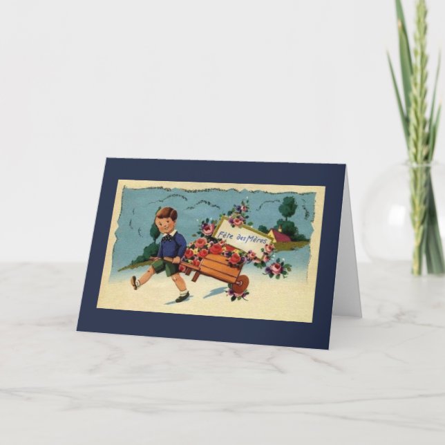 Vintage French Mother's Day Greeting Card (Front)