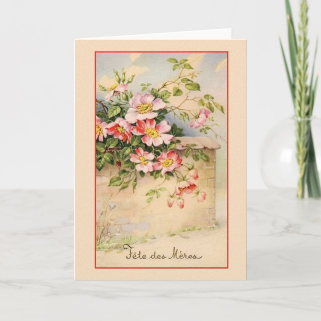 Vintage French Mother's Day Greeting Card (Front)