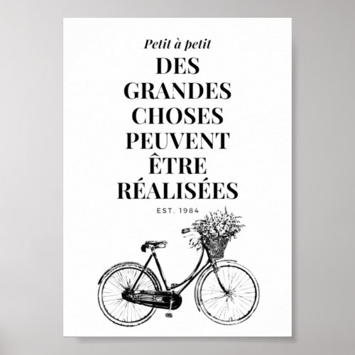 Vintage French Motivation Quotes Art   Poster