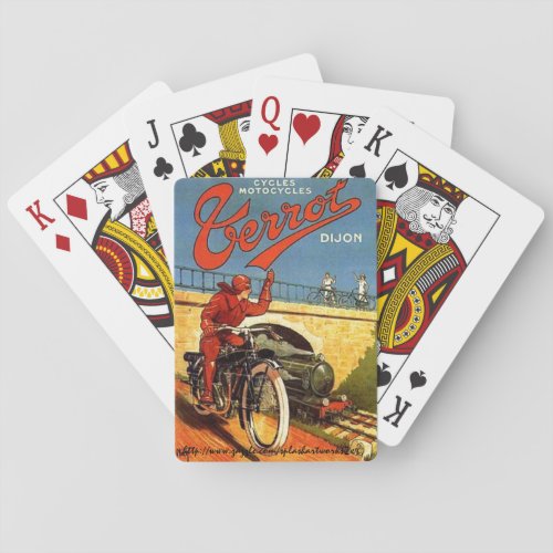 Vintage French Motorcycle Ad Playing Cards