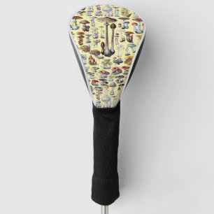 Vintage French Mushroom Cottagecore Botanical Art Golf Head Cover