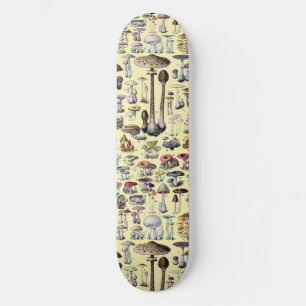 Vintage French Mushroom Cottagecore Botanical Art Skateboard
