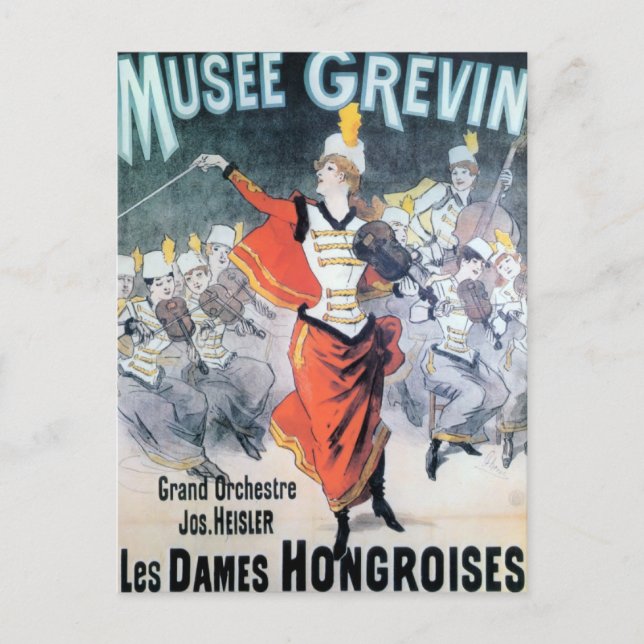 Vintage French Music Poster Postcard (Front)