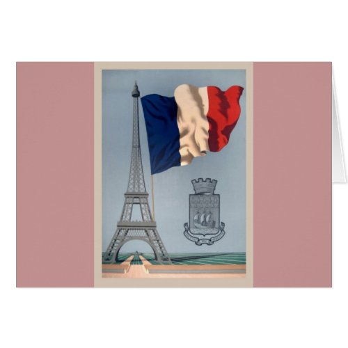 Vintage French National Flag  Eiffel Tower