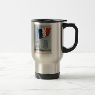 Vintage French National Flag & Eiffel Tower Travel Mug