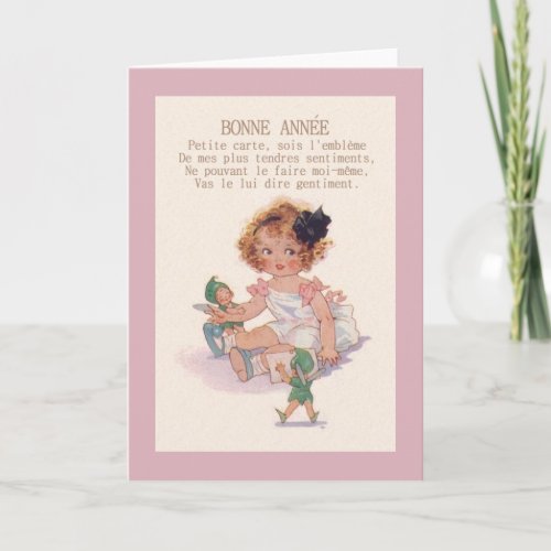 Vintage French New Year Greeting Card