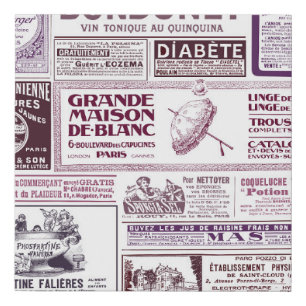 Vintage French Newspaper Ads 1910 Faux Canvas Print