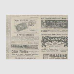 Vintage French Newspaper Advertisement Tissue Paper