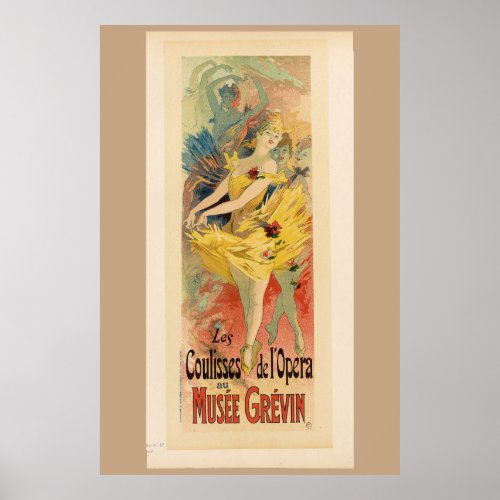 Vintage french opera ballet coulisses de lopera poster