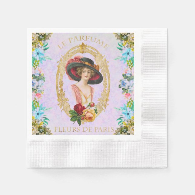 Vintage French Paper Napkin (Front)