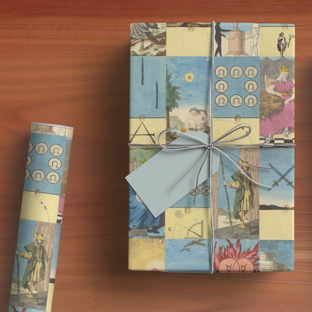 Vintage French Pastel Hand Drawn Tarot Wrapping Paper (Creator Uploaded)