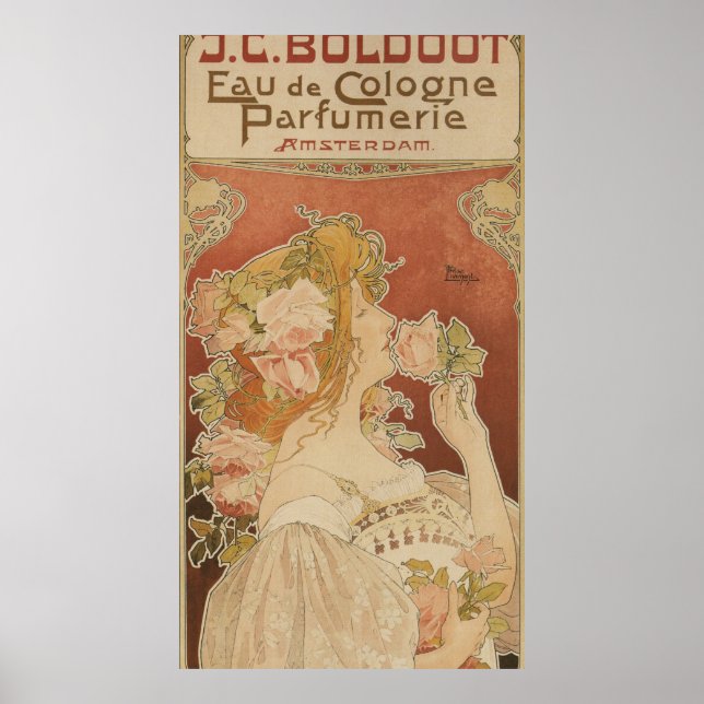 Vintage French Perfume Advertising Poster (Front)