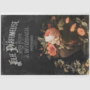 Vintage French Perfume and Roses Decoupage Tissue Paper