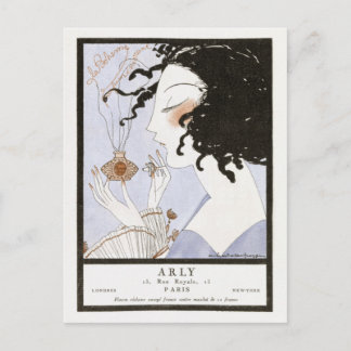 Vintage French Perfume Fashion IllustratioPostcard Postcard