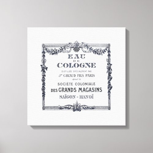 Vintage French Perfume Label Canvas Print