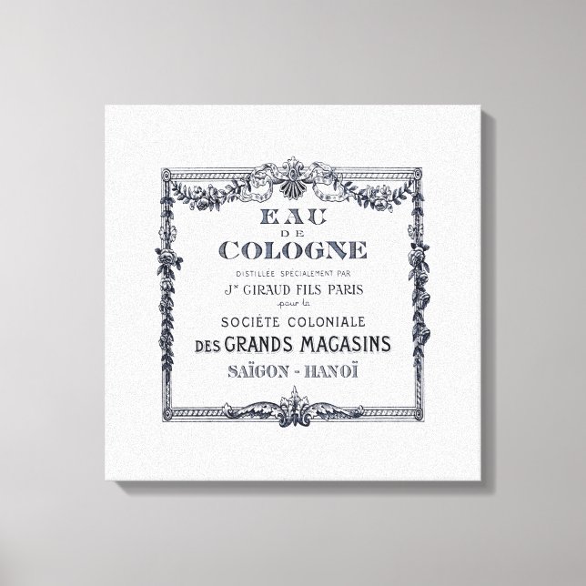 Vintage French Perfume Label Canvas Print (Front)