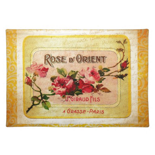 Vintage French Perfume Label Cloth Placemat