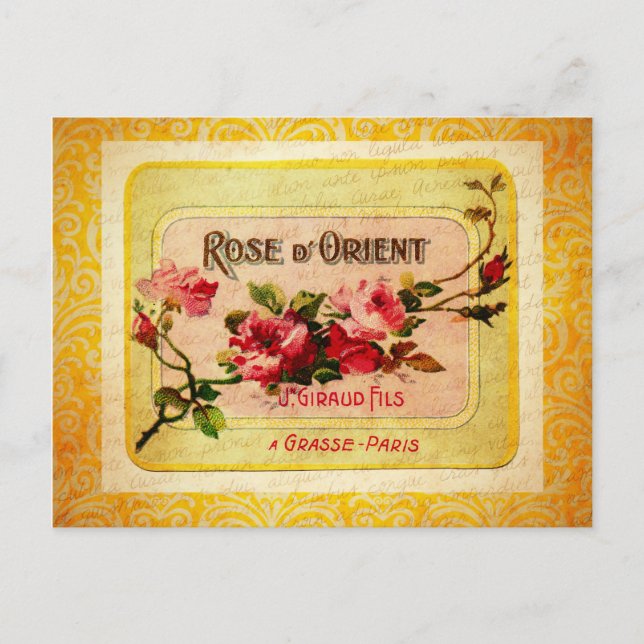 Vintage French Perfume Label Postcard (Front)