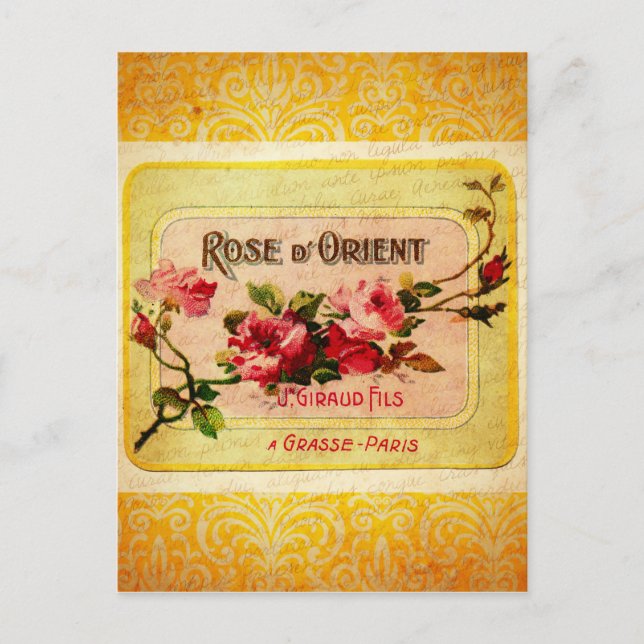 Vintage French Perfume Label Postcard (Front)