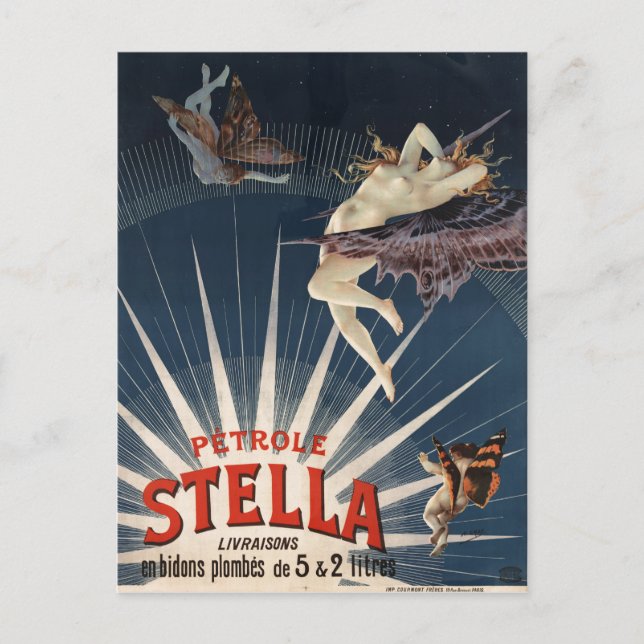 Vintage French Petrole Stella (Stella Gasoline) Postcard (Front)