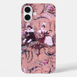 Vintage French Pink Toile Victorian Style Floral iPhone 16 Plus Case