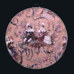 Vintage French Pink Toile Victorian Style Floral Dart Board<br><div class="desc">Vintage French Pink Toile Victorian Style Floral Design.</div>