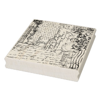 Vintage French Postage Ephemera Texture Stamp