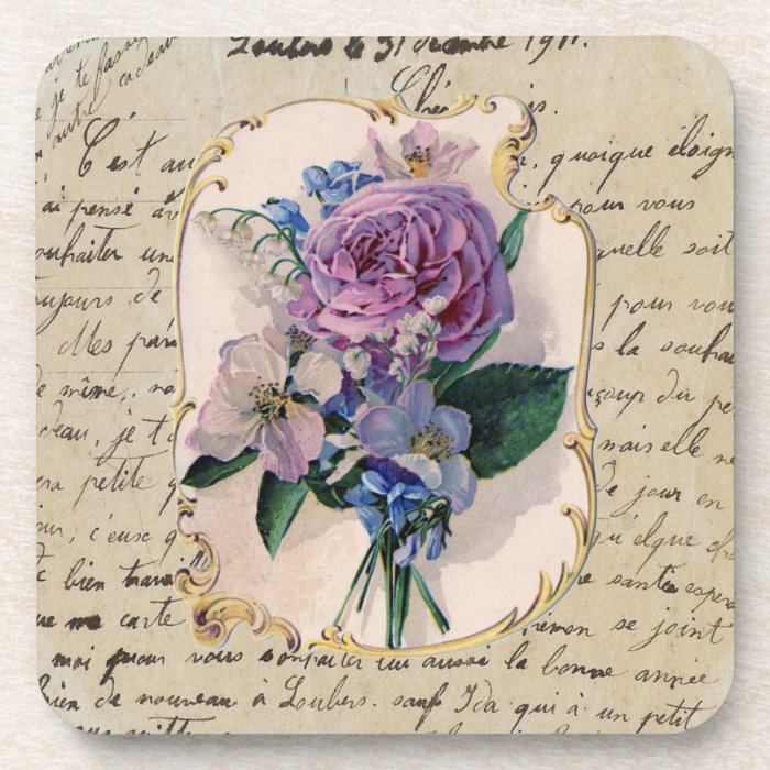 Vintage French Postcard Coaster