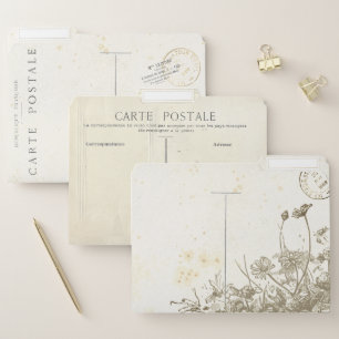 Vintage French Postcard File Folders