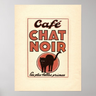 Vintage french poster "Café chat noir"