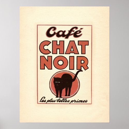 Vintage french poster Caf chat noir