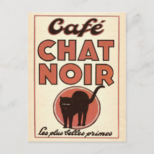 Vintage french poster "Café chat noir" Postcard