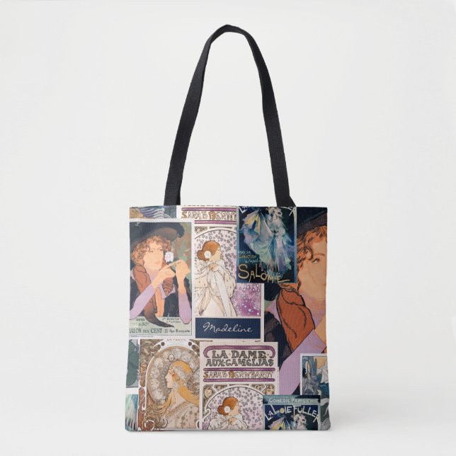 Vintage French Poster Collage Personalize  Tote Bag (Front)
