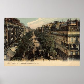 Vintage French Poster - Le Boulevard Montmartre