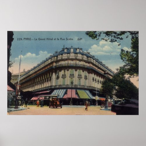 Vintage French Poster _ Le Grand Hotel et la Rue S
