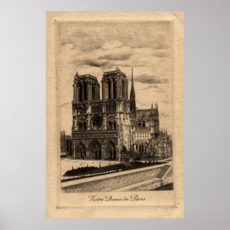 Vintage French Poster - Notre Dame de Paris