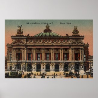 Vintage French Poster - Opera House Paris France