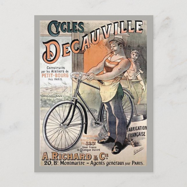 Vintage French Poster Postcard (Front)